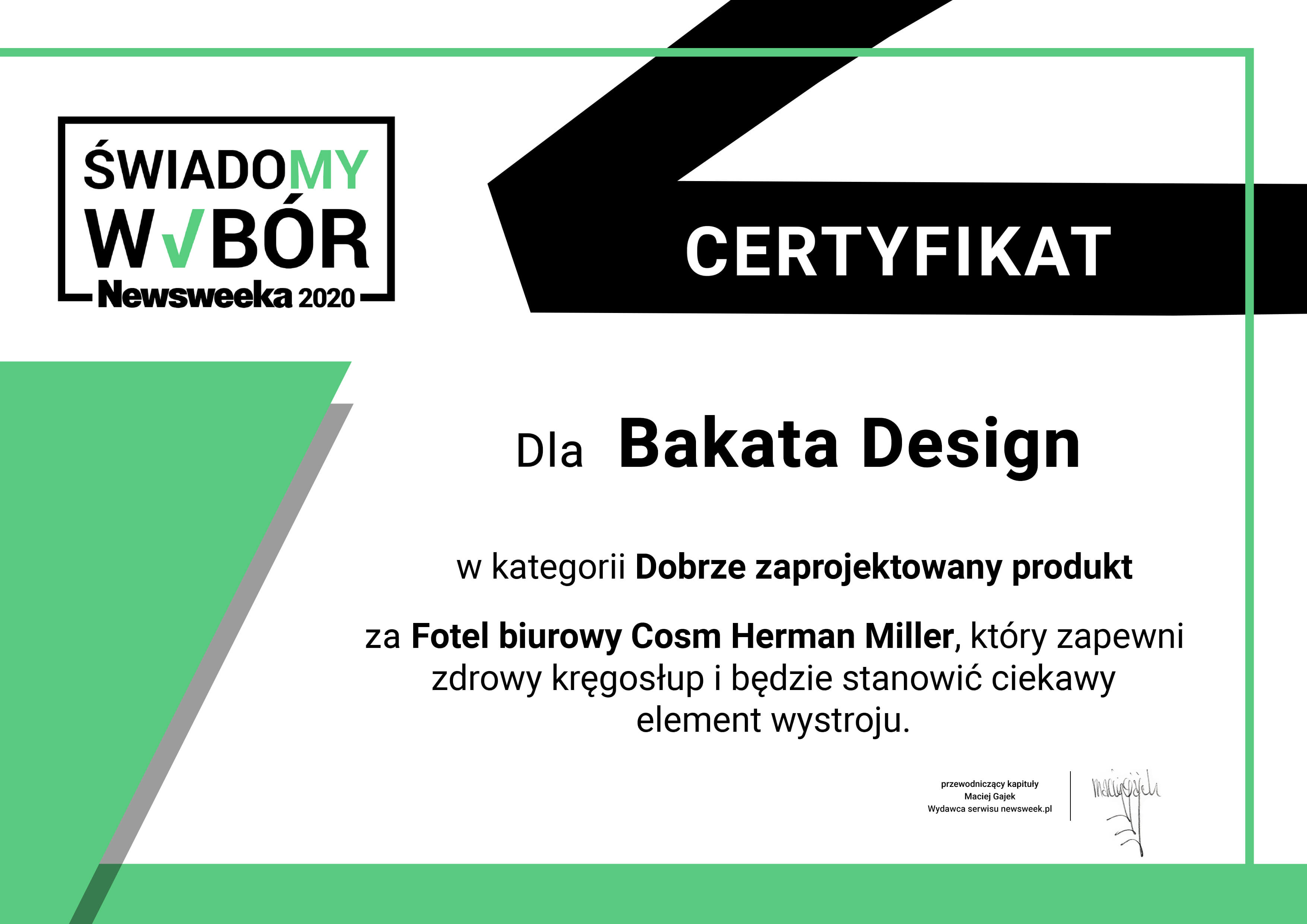 Fotel Cosm - dobrze zaprojektowany wg Newsweek