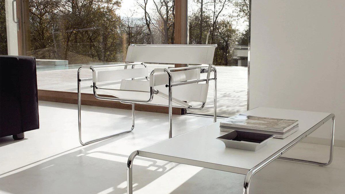 Wassily Lounge Chair in white leather