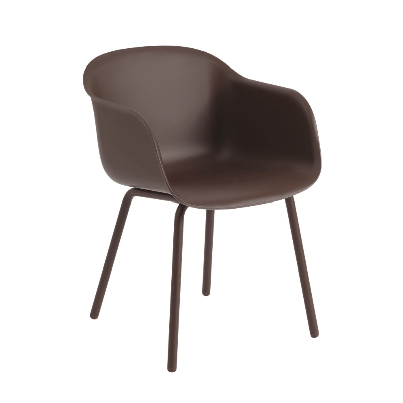 Krzesło ogrodowe Fiber Outdoor Armchair marki Muuto w kolorze brązowym