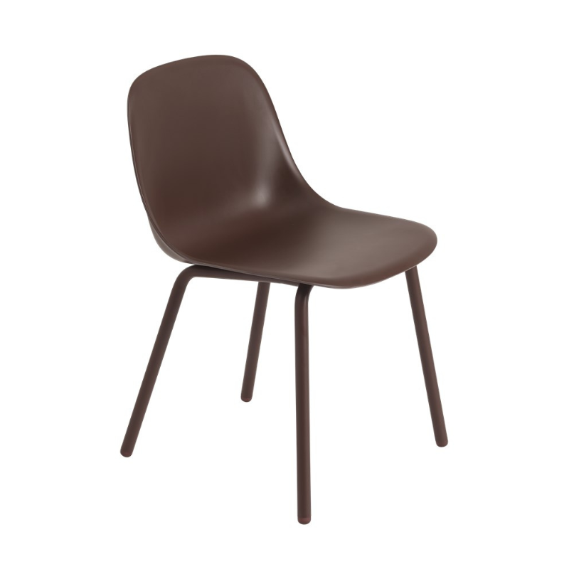 Krzesło ogrodowe Fiber Outdoor Side Chair marki Muuto w kolorze brązowym