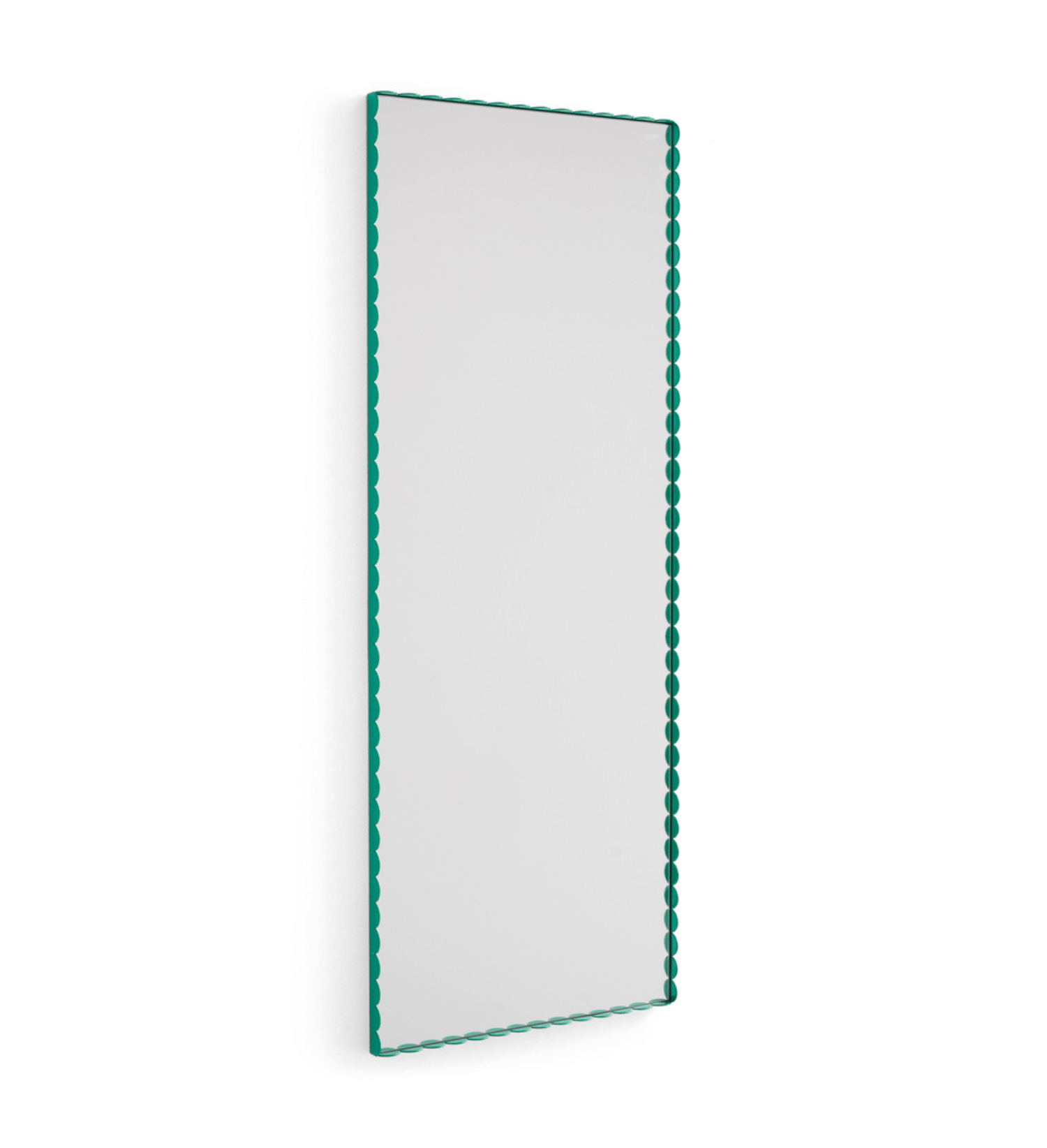 Prostokątne lustro Arcs Mirror ze szmaragdowa rama marki Hay